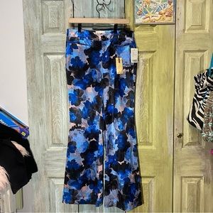 Anthropologie Floral Brighton Wide-Legs BLUE MOTIF Pants​